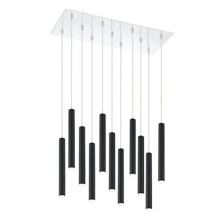 Z-Lite Forest 11 Light Island/Billiard, Chrome & Matte Black 917MP12-MB-LED-11LCH